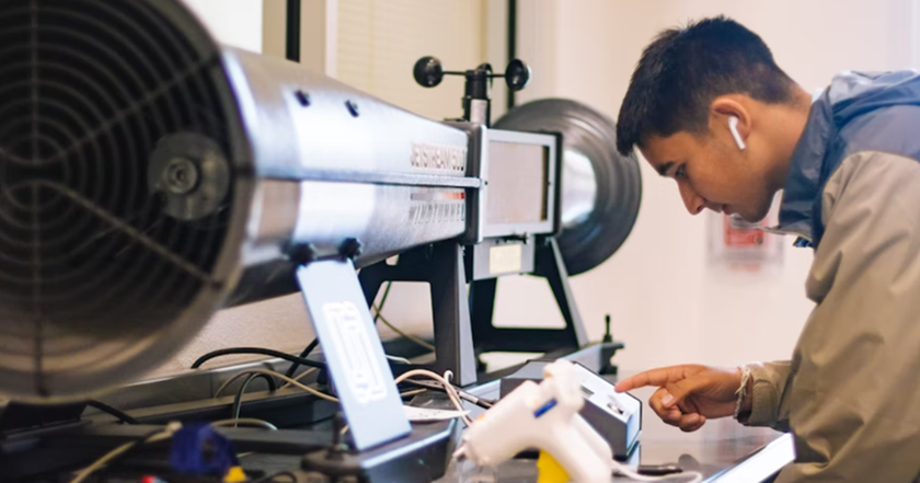 A young engineer at work